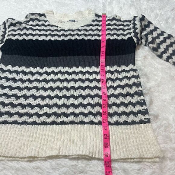 Aerie Knit Sweater Size Small Pullover Long Sleeve Wool Blend White Gray - Picture 8 of 10